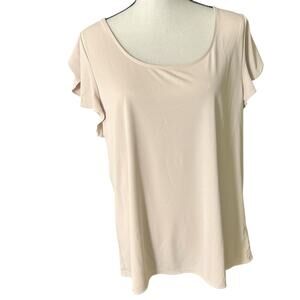 NWT Express Women’s Soft Pink Blouse Cap Sleeve Shirt Polyester Size XL